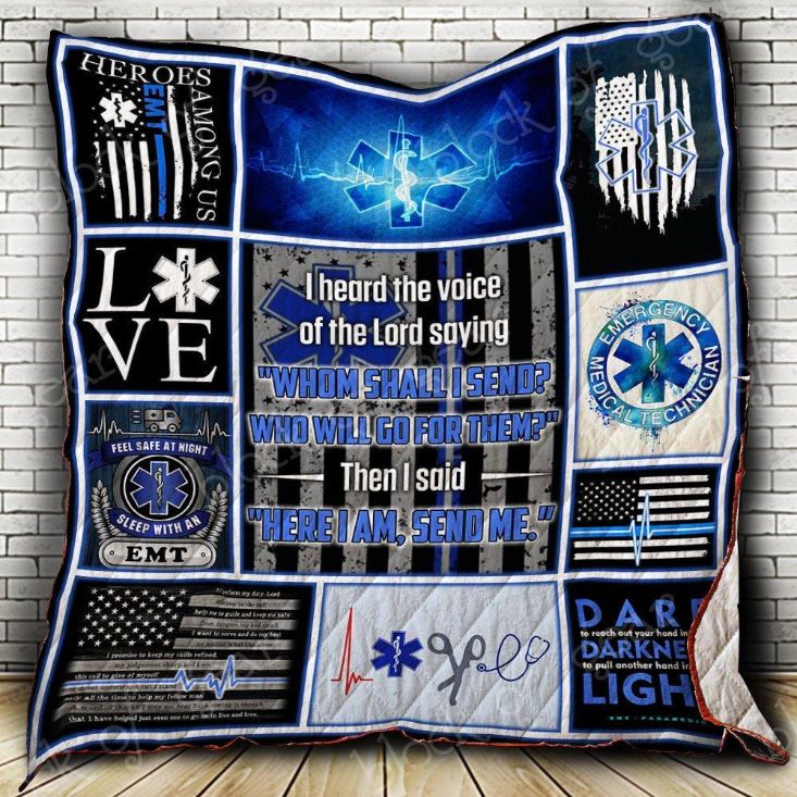 Emt Paramedic Thin White Line Quilt - Show your love and support for EMTs with this Thin White Line quilt