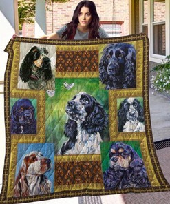 English Cocker Spaniel Printed Quilt Bedding Set for Dog Lovers