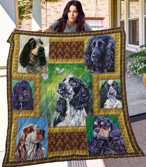English Cocker Spaniel Printed Quilt Bedding Set for Dog Lovers