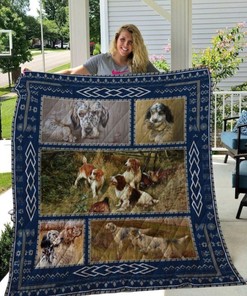 English Setter Play With Friends Quilt Bedding Set for Dog Lovers