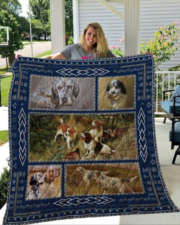 English Setter Play With Friends Quilt Bedding Set for Dog Lovers