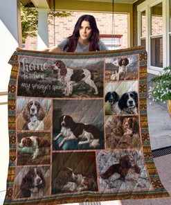 English Springer Spaniel Collection Quilt Blanket - Personalized Gift for Dog Lovers