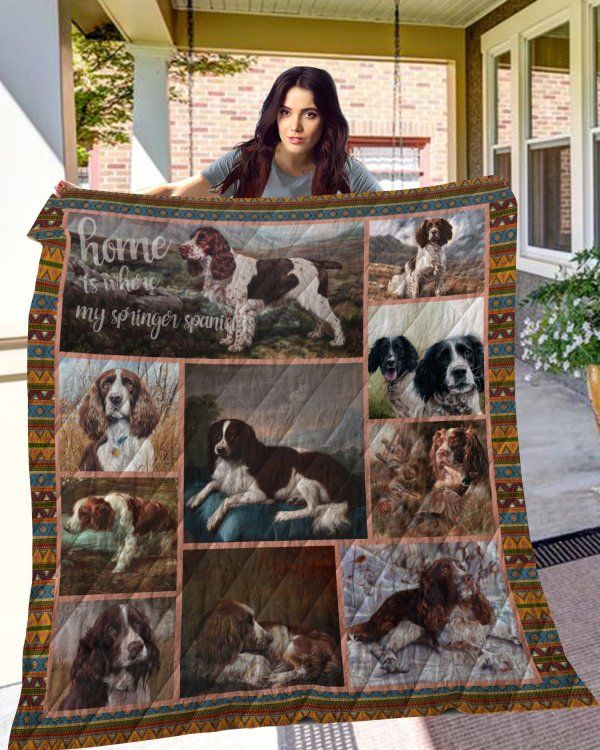 English Springer Spaniel Collection Quilt Blanket - Personalized Gift for Dog Lovers