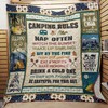 Enjoy Camping Rules with Sunset and Friends Quilt Blanket