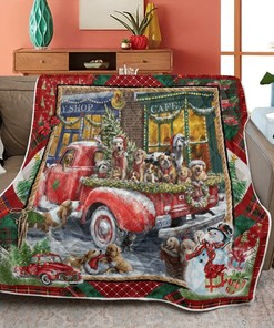 Enjoy the Doggone Christmas with this Fleece Quilt Blanket - Perfect for Dog Lovers