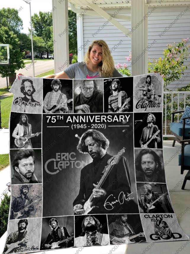 Eric Clapton 75th Anniversary Quilt Blanket