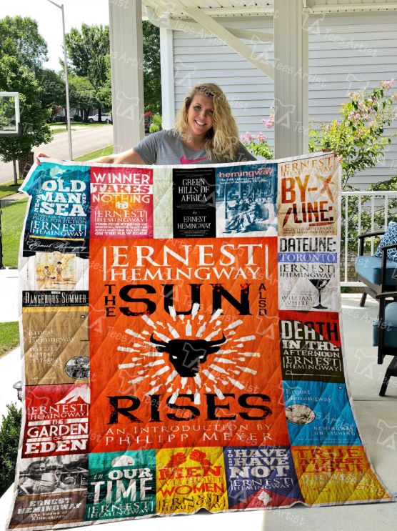 Ernest Hemingway Quilt Blanket - Escape to Paradise for Book Lovers