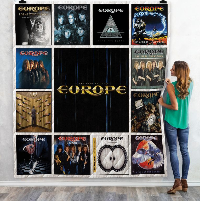 Europe Band Albums Collection Quilt Blanket - A Must-Have for Fans of Classic Rock Music