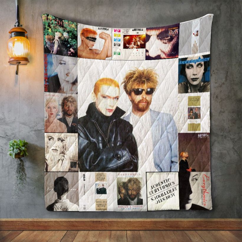 Eurythmics Style Two Album Quilt Bedding Set for Music Lovers