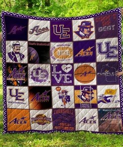 Evanville Purple Aces Collection Combined Combined Ncaa Quilt Bedding Set - The Best Way to Stay Warm