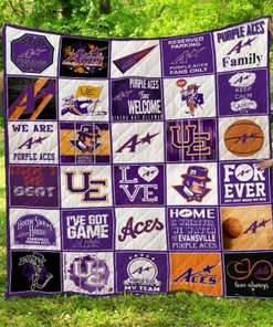 Evanville Purple Aces Collection NCAA Quilt Blanket - Show Your Aces Spirit and Stay Cozy