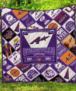 Evanville Purple Aces NCAA Quilted Bed Cover for a Classic Look