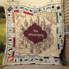 Explore the Wizarding World with Poly Map Harry Potter Quilt Blanket