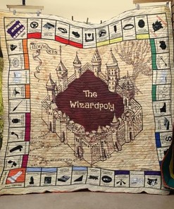 Explore the Wizarding World with Poly Map Harry Potter Quilt Blanket