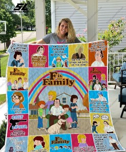 F Is For Family Collection Quilt Blanket, Ideal for Fans of the Show