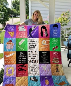 F.R.I.E.N.D.S Quotes Vintage Quilt Blanket Bed Set Queen