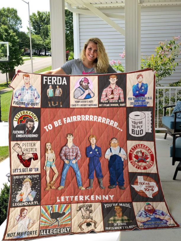 Fair Letterkenny collection quilt blanket featuring colorful designs