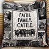 Faith Family Cattle Mono Quilt Blanket - Perfect for Western Home Decor or Country Home Decor