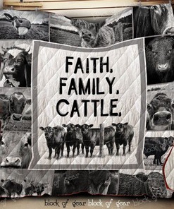 Faith Family Cattle Mono Quilt Blanket - Perfect for Western Home Decor or Country Home Decor