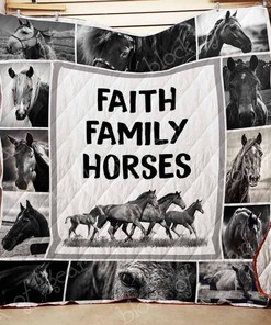 Faith, Family, and Horses Quilt Bedding Set