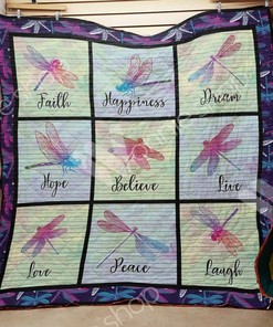 Faith Happiness Love Dragonfly Vintage Bed Set