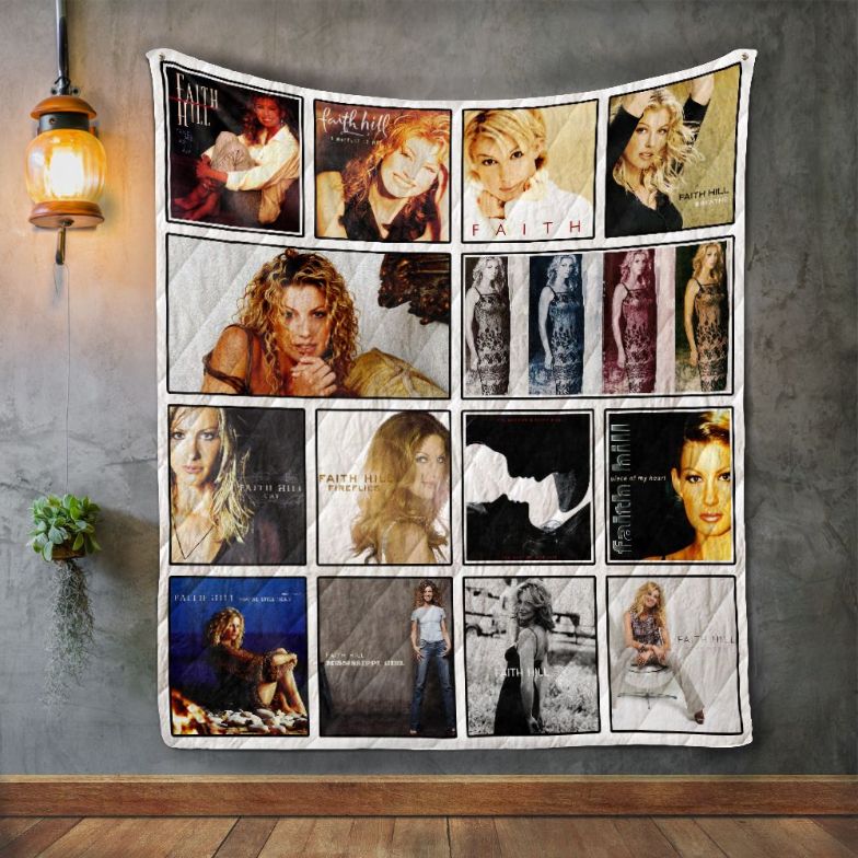 Faith Hill Album Collection Quilt Bedding Set - Unique Gifts for Music Fans