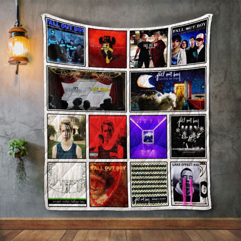 Fall Out Boy Album Collection Quilt Blanket - Perfect for Music Fans