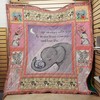Family I am Always with You Elephant Quilt Blanket Bed Set Twin
