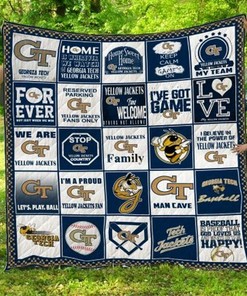 Family NCAA Georgia Tech Yellow Jackets Collected Quilt Bedding Set with Heartfelt Design