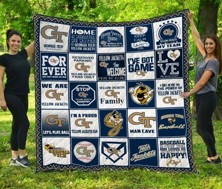 Family NCAA Georgia Tech Yellow Jackets Collected Quilt Bedding Set with Heartfelt Design