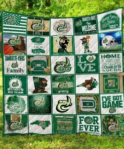 Family Ncaa Charlotte 49ers Quilt Bedding Set with Collected Soft Quilt Blanket