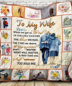Family To My Wife The House We Had The Cars We Drove: Quilt Bedding Set with Personalized Blanket
