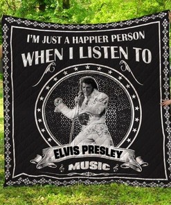 Fan Made Elvis Presley Music Quilt Blanket for Elvis Fans