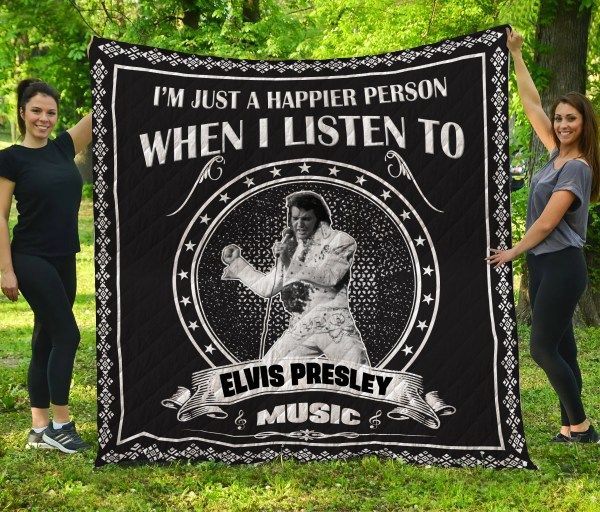 Fan Made Elvis Presley Music Quilt Blanket for Elvis Fans