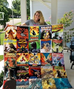 Fans Collection Quilt Blanket with All Godzilla Movies Design and Comfortable Material