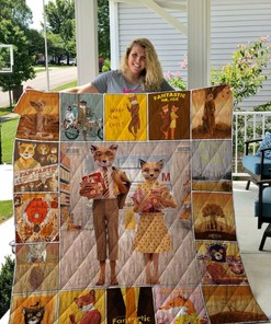 Fantastic Mr. Fox Poster Quilt Blanket - For Fans of the Wes Anderson Film