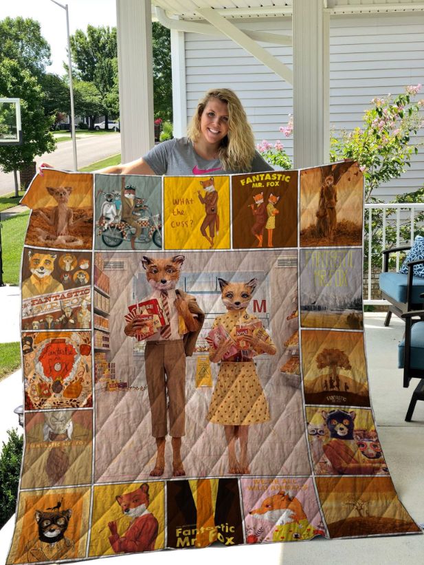 Fantastic Mr. Fox Poster Quilt Blanket - For Fans of the Wes Anderson Film