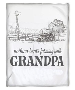 Farm Life Fleece Blanket for Grandparents from Granddaughter and Grandson