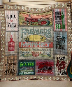 Farm life fans, cozy up with this Farm 9030052 quilt blanket