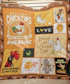 Farmer And Chicken Fan? Chickens Are Freaking Awesome Quilt Blanket