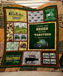 Farmer Life Tractor Quilt Blanket for Agriculture Fans