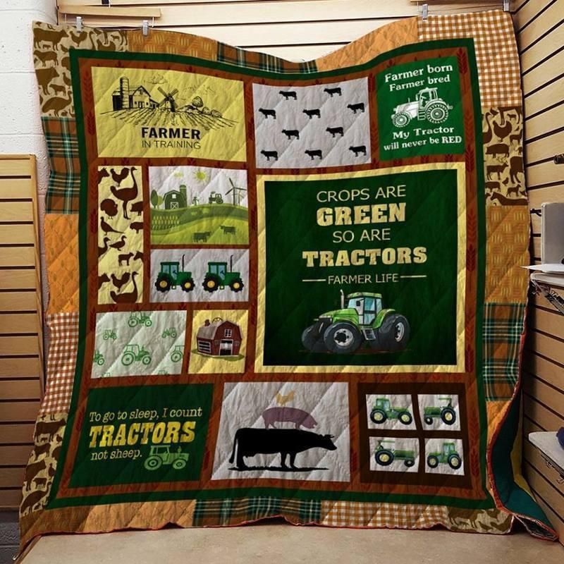 Farmer Life Tractor Quilt Blanket for Agriculture Fans