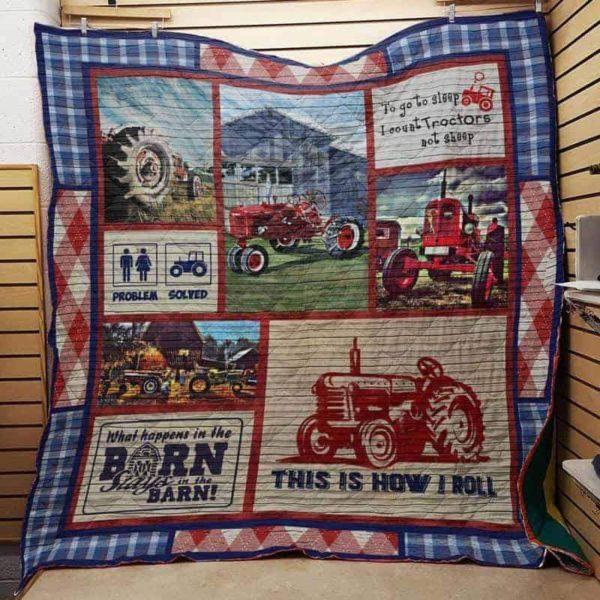 Farmer Tractor Quilt Bedding Set J1603 82o33 for Agriculture Enthusiasts