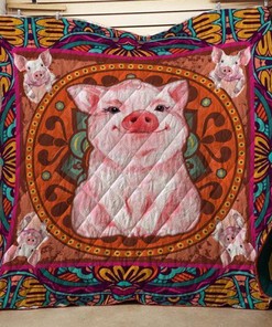 Farmer Who Love Pig Quilt Blanket for Animal and Farm Lovers