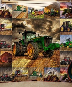 Farmer and Tractor Quilt Bedding Set for Agriculture Enthusiasts