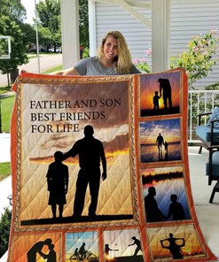 Father and Son Best Friend for Life Quilt Bedding Set - Perfect Gift for Birthday or Christmas