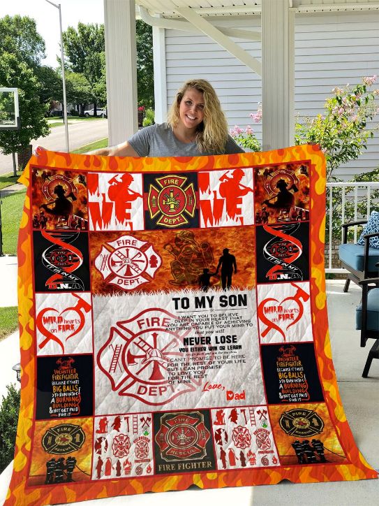 Father-Son Firefighter Quilt Blanket - A Tribute To The Best Firefighters