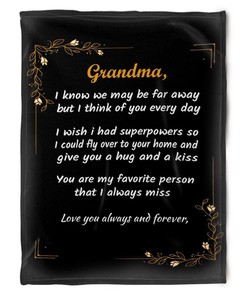 Favorite Person Fleece Blanket for Grandparents from Granddaughter and Grandson