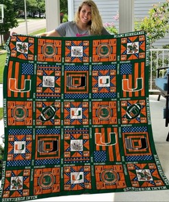 Fear The Canes NCAA Miami Hurricanes Collection Quilt Bedding Set