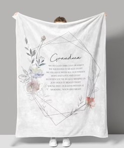 Feel Our Love Fleece Blanket for Family from Granddaughter and Grandson